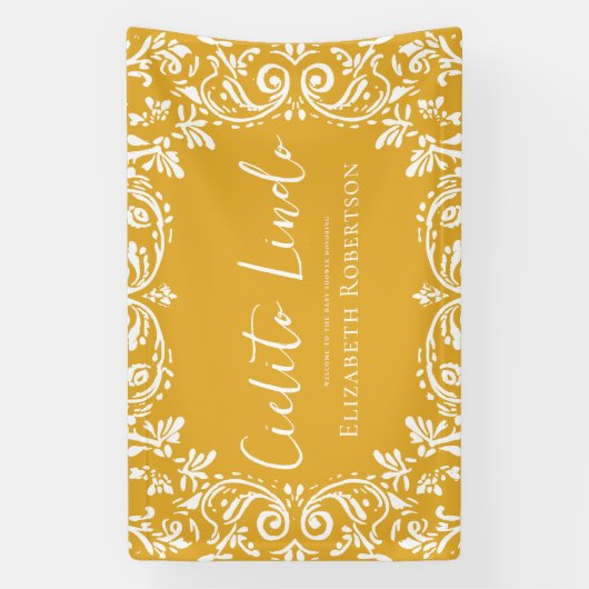 Cielito Lindo Mexican Papel Picado Talavera Spandoek (Verticaal)