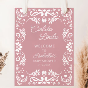 Cielito Lindo Mexican Pink Baby shower Welkom Poster