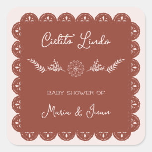 Cielito Lindo Papel Picado Baby shower Vierkante Sticker