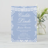 Cielito Lindo Papel Picado Boy Baby shower Kaart (Staand voorkant)