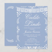 Cielito Lindo Papel Picado Boy Baby shower Kaart (Voorkant / Achterkant)