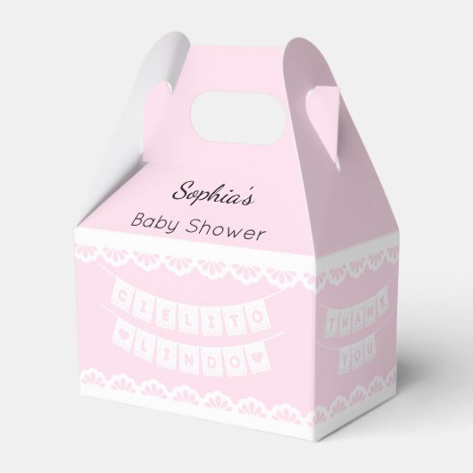Cielito Lindo Pink Baby shower Bedankdoosjes (Voorkant Zijde)