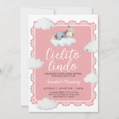 Cielito Lindo Pink Cloudy Sky Girl Baby shower Kaart (Voorkant)