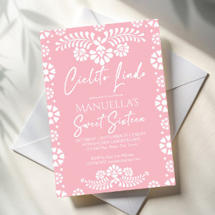 Cielito lindo roze Mexicaans sweet 16 verjaardagsf Kaart