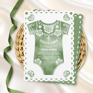 Cielito Lindo sage groene bodysuit baby shower Kaart