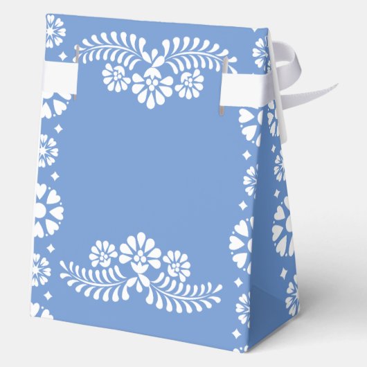 Cielito lindo stoffig blauw baby shower gunsten bedankdoosjes (Achterkant)