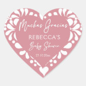 Cielito lindo stoffig roze Mexicaans baby shower Hart Sticker (Voorkant)