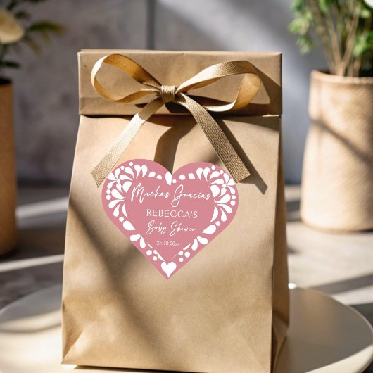 Cielito lindo stoffig roze Mexicaans baby shower Hart Sticker