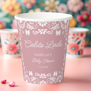 Cielito Lindo Talavera Mexican Girl Baby shower Papieren Bekers