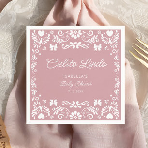 Cielito Lindo Talavera Mexican Pink Baby shower Servet