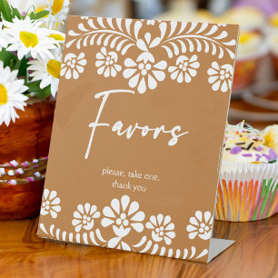 Cielito lindo terracotta baby shower geeft de voor reclamebord met voetstuk