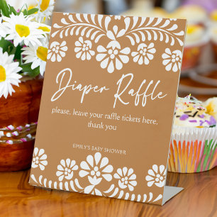 Cielito lindo terracotta baby shower luierverlotin reclamebord met voetstuk