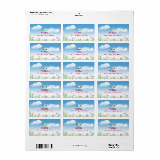 Cielo 02 - Étiquette (Feuille entière)