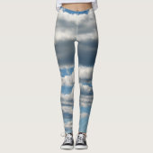 Ciels nuageux Leggings bleus et blancs (Devant)
