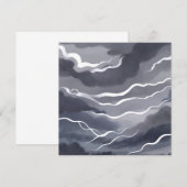 Ciels orageux | Carte d'aquarelle foncée (Devant / Derrière)