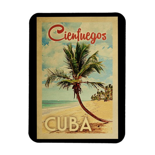 Cienfuegos Palm Tree Vintage Magneet (Verticaal)