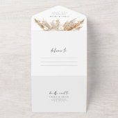 CIERA Bohehmian Herfst Pampas Grass Wedding All In One Uitnodiging (Buitenkant)