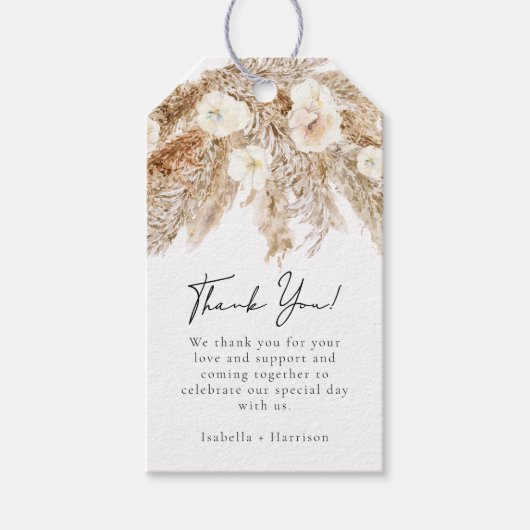 CIERA Bohemian Dry Pampas Grass Dank u wel Cadeaulabel (Voorkant)