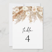 CIERA Bohemian Pampas Beige Desert Table Numbers Kaart (Voorkant)
