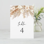 CIERA Bohemian Pampas Beige Desert Table Numbers Kaart (Staand voorkant)