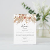 CIERA Boho Terracotta Floral Pampas Details Card Kaart (Staand voorkant)