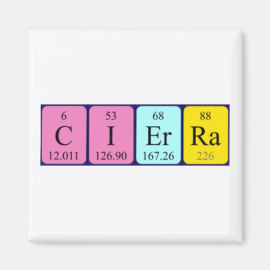 Cierra Periodieke Naam Magnet Magneet (Voorkant)