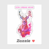 CIERVO ENTRE FLORES STICKER (Vel)