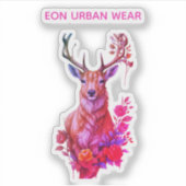 CIERVO ENTRE FLORES STICKER (Voorkant)