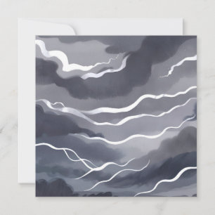 Cieux orageux Carte aquarelle sombre