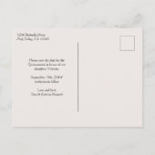 Cieux Papillon Rose Confettis Argent Faire-Part de (Dos)