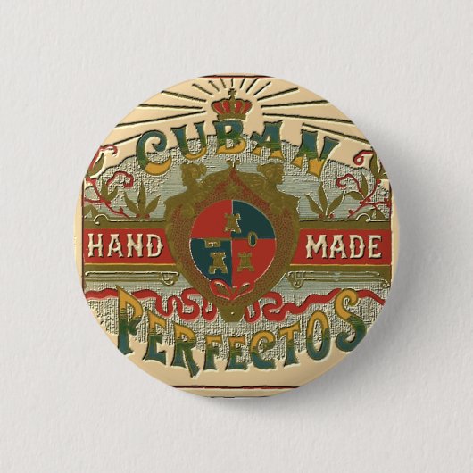Cigar Ad Cuban Perfectos Retro Ad Ronde Button 5,7 Cm (Voorkant)
