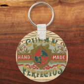 Cigar Ad for Cuban Perfectos Tobacco Label Sleutelhanger (Voorkant)