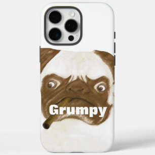 Cigar Aficionado Grumpy Puggy met Cigar iPhone 16 Pro Max Hoesje