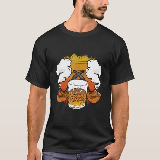 Cigar And Whiskey T-shirt (Voorkant)