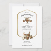 Cigar and Whisky Bachelor Party Invitation Kaart (Voorkant)