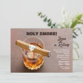 Cigar and Whisky Retirement Invitations Kaart (Staand voorkant)