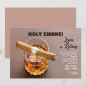 Cigar and Whisky Retirement Invitations Kaart (Voorkant / Achterkant)