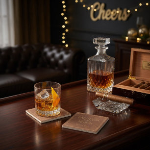 Cigar Bar Thema Afscheid van de Jonggezellen Stenen Onderzetter