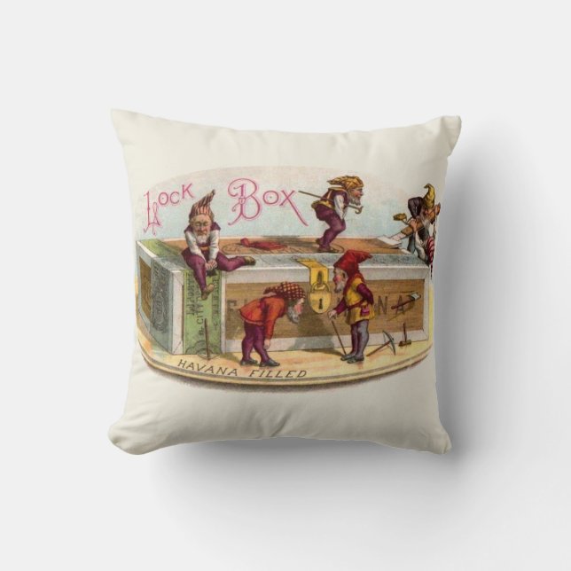 Cigar Box Gnomen Kussen (Voorkant)