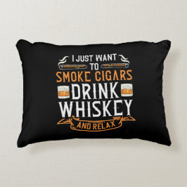 Cigar en Whiskey Quote Accent Kussen