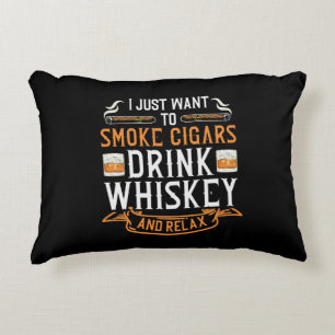Cigar en Whiskey Quote Accent Kussen