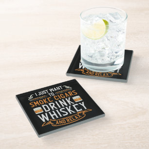 Cigar en Whiskey Quote Onderzetter