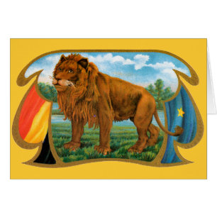 Cigar Label Art, Afrikaanse leeuw in Savannah