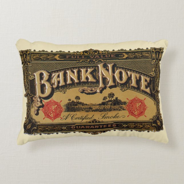  Cigar Label Art, Bank Note Money Finance Accent Kussen (Voorkant)