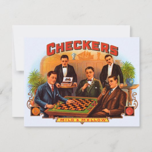  Cigar Label Art, Checkers Mild en Mellow (Voorkant)