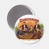 Cigar Label Art, Checkers Mild en Mellow Magneet (Voorkant / Achterkant)