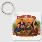 Cigar Label Art, Checkers Mild en Mellow Sleutelhanger (Voorkant)