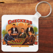  Cigar Label Art, Checkers Mild en Mellow Sleutelhanger (Achterkant)