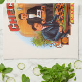 Cigar Label Art, Checkers Mild en Mellow Theedoek (Gevouwen)