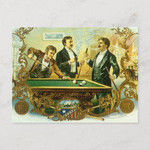 Cigar Label Art, Club Friends Billiards Briefkaart